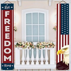 Celebrate with Style: 71x12in Red White Blue Banner for 4th of July Festivities