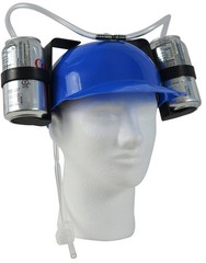 Beer Soda Guzzler Helmet Drinking Party Hat, Blue