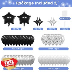 Ashmole 19th Birthday Banner Balloons 19 Black Silvery