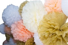 46 Pcs Tissue Paper Pom Poms Tassel Flowers Lanterns Honeycomb Party Decorations