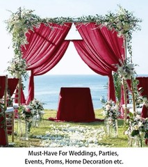 Burgundy Chiffon Curtains 2 Panels 2.4×10 FT Chiffon Backdrop Curtain Drapes …