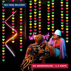UV Neon Party Decorations Valentines-Day Heart-Garland – 52ft Glow in The Dark 8