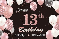 13th Birthday Party Decorations Girls Black and Rose Gold Happy 13th Birthday…