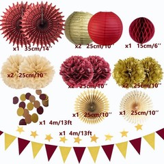 Maroon Gold Graduation Decorations 2026 Burgundy and Gold Party Decorations P…