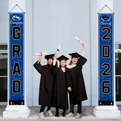 Graduation Decorations 2026 – Blue Congrats Grad Porch Banner for Graduation P..