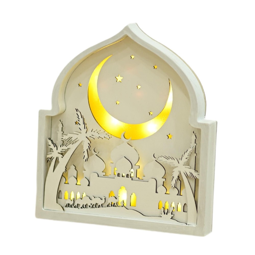 Eid Mubarak Decoration Wooden Ramadan Ornament Craft Moon and Stars Arabic