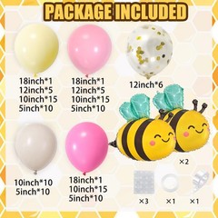 Bee Balloon Arch Kit Pink and Yellow Balloon Arch with Bee Balloons Gold Conf…
