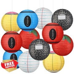 Retisee 12 Pcs 10 Inch Paper Lanterns Back to School