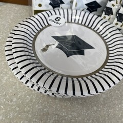 Gold White & Black Graduation-Napkins, Plates, Table Cloths & Balloon Holders