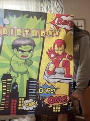 Marvel characters happy seventh birthday heroes comic book backdrop 3 x 5