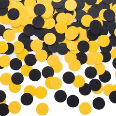Black and Yellow Confetti Table Decoration for Birthday Graduation Baby Showe…