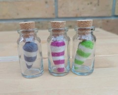 Handmade Leech Jars Bugs Hand Crafted Needle Felted Halloween Goth Decor Set