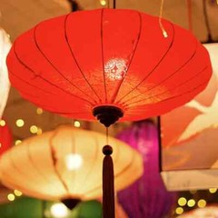 Retro Chinese Lantern Waterproof Outdoor Cloth Lantern Party Festival Decor