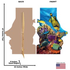 CORAL REEF WITH TROPICAL FISH 5′ 7″ Tall CARDBOARD CUTOUT Standup Standee