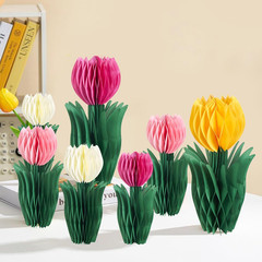 PCS Flower Honeycomb Decor Tulips Table Centerpieces Spring Decoration for Home