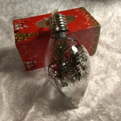 Christmas Tree Bauble LED Light Up Decoration Christmas Pendant Plastic Hanging