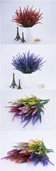 4pcs Artificial Lavender Plants Fake Plastic Flower in Autumn Colors for Outdoor
