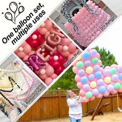 Pastel Pink Quick Link Balloons, 100PCS 10 Inch Baby Pink Linking Balloons fo…