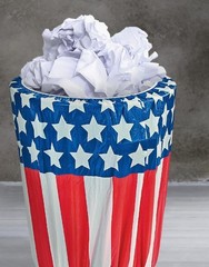 Patriotic Flag Design Plastic Trash Can Slip Cover July 4th 31″H x 71″circ #805