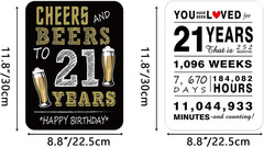 21th Birthday Party Decorations – 9PCS Wall Signs Funny Tags for Adults 21 Years