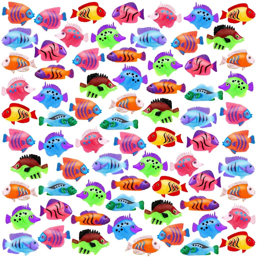 36pcs Plastic Tropical Mini Fish Toy Set for Children’s Party Supplies and Decor