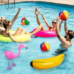 57 Pieces Inflatable Luau Party Set Includes Inflatable Palm Trees Banana Beach