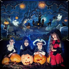 Durable 72.8 x 43.3 Inch Halloween Decoration Backdrop for Parties & Photography