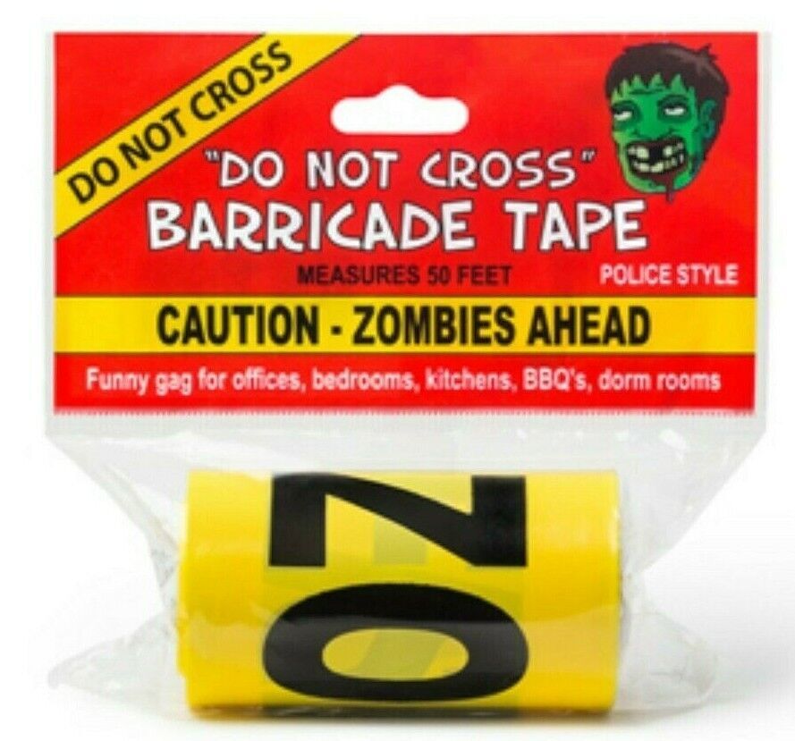Caution-Zombies Ahead – Crime Scene Police Tape – Gag Joke Prank Movie Prop