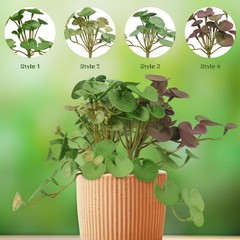 VIOCIWUO Artificial Copper Coin Grass Plants 4PCS, Fake Green