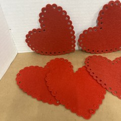 Red Felt Hearts ( 8 Pieces) Party Decor