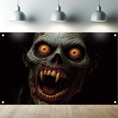 Halloween Decorations Zombie Backdrop Scary Horror Creepy Undead Banner 71″x43″