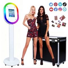 Portable iPad Photo Booth Stand RGB Ring Light Selfie Kiosk Wedding Party Event