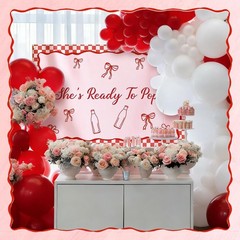 181 Pcs She’s Ready to Pop Baby Shower Decorations 39 x 59 Inches She’s Ready…