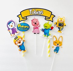 Personalized Pororo the Little Penguin Cake Topper