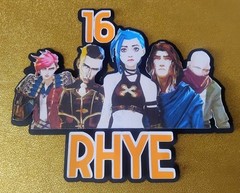 Personalised Arcane Cake Topper. Name And Age Birthday Decorations