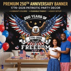 250th Anniversary Backdrop 4th July Independence Day Patriotic USA Photo Booth B