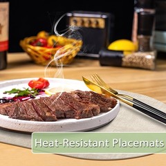 BARTHKIT Placemats for Dining Table Set of 8 Non-Slip, Heat Resistant Oval Le…