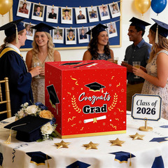 Graduation Decorations 2026 Red Graduation Card Box Graduation Party Decorations