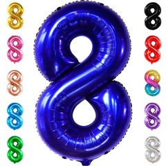 KatchOn, Navy Blue Number 8 Balloon – 40 Inch | Number 8 Balloons for Birthda…