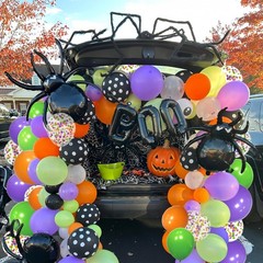 Halloween Balloons Set, 50 Pieces 12 Inches Purple Balloons Black Green Ballo