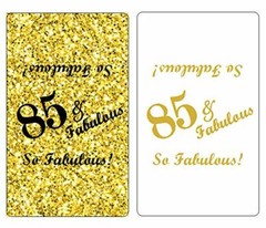 85 & Fabulous Miniatures Candy Bar Wrapper, (Set of 60) Mini Candy Bar Stickers