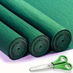 3 Rolls Heavy Duty Dark Green Crepe Paper Flower DIY Craft Party 17×98 Inch