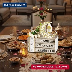Ramadan Decorations for Home Eid Mubarak Decorations Wood Ramadan Table Sign Gol