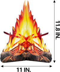 2 Sets Fire Fake Flame Paper, 12 Inch 3D Tall Artificial Fire Fake Flame Paper,