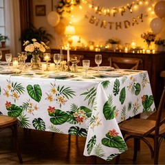 3 Pack Hawaiian Luau Tablecloths for Party Decoration, Hawaii Disposable Plastic