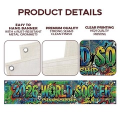 2026 World Cup Banner, 2026 Soccer Party Wall 48×9 inches, color_name09