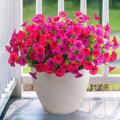 Artificial Flowers for Outdoors, 10 Bundles Fake Plastic Flower Plant, Faux C…