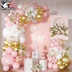 Purple Balloon Arch Kit Butterfly Baby Shower Decorations for Girl or Boy, Metal