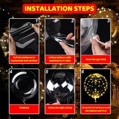 20″ LED Light Up BoBo Balloons Clear Bubble Balloon Party Birthday Wedding Decor