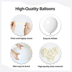 FOTIOMRG 110pcs White Balloon Garland Arch Kit, 18 12 10 5 inch White Latex B…